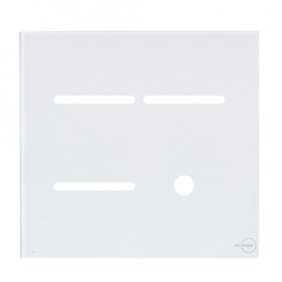 Placa p/ 3 Interrupores + Furo 4x4 - Novara Glass Branco